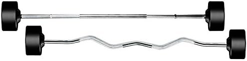 York Barbell 26144 Rubber Fixed Pro Straight Barbell - 40 lbs