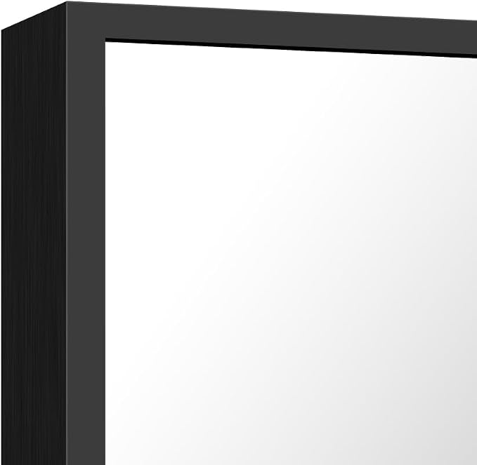 BONEWEI Bathroom Mirror,20x24 inch Wall Mirror for Bathroom Wall Mounted Black Rectangle Square Corner Mirrors,Black Bathroom Mirror for Living Room,Farmhouse,Bedroom Entryway,Horizontal/Vertical