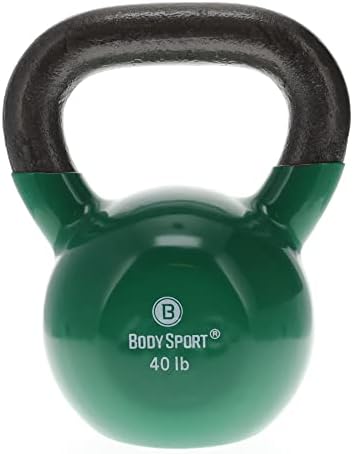 Body Sport Cast Iron Vinyl Coated Kettlebells – Kettlebell for Weight Lifting – Strength Training Kettlebell – Professional Fitness for Gym & At Home