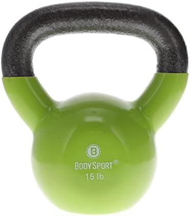Body Sport Cast Iron Vinyl Coated Kettlebells – Kettlebell for Weight Lifting – Strength Training Kettlebell – Professional Fitness for Gym & At Home