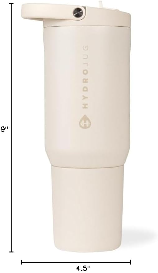 HydroJug Sport 20 oz Insulated Stainless Steel Water Bottle, Cream