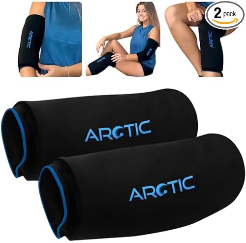 Two Pack | Elbow Ice Pack Wrap & Knee Ice Pack Wrap - Ice Sleeves, Reusable Gel Ice Sleeves, Elbow Ice Pack, Knee Ice Pack, Arm Ice Sleeve, Thigh Ice Pack Compression Wrap (X-Small)