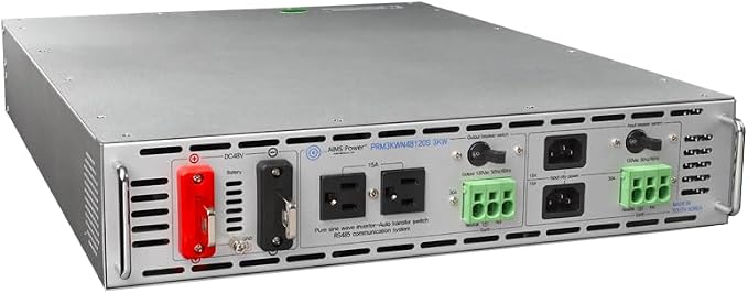 AIMS 3000W NEG. 48V Rack Mount Inverter to 120 Volt AC – 1U (-48V)
