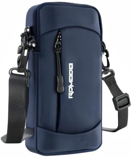 Phone Holder for Running with Adjustable Crossbody Strap, 7.5" Blue | Lightweight, Water Resistant, Running Armband Phone Holder for iPhone Pro Max Samsung, Cell Phone Holder for Walking, Unisex