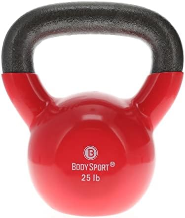 Body Sport Cast Iron Vinyl Coated Kettlebells – Kettlebell for Weight Lifting – Strength Training Kettlebell – Professional Fitness for Gym & At Home