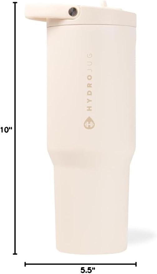 HydroJug Sport 40 oz Insulated Stainless Steel Water Bottle, Cream