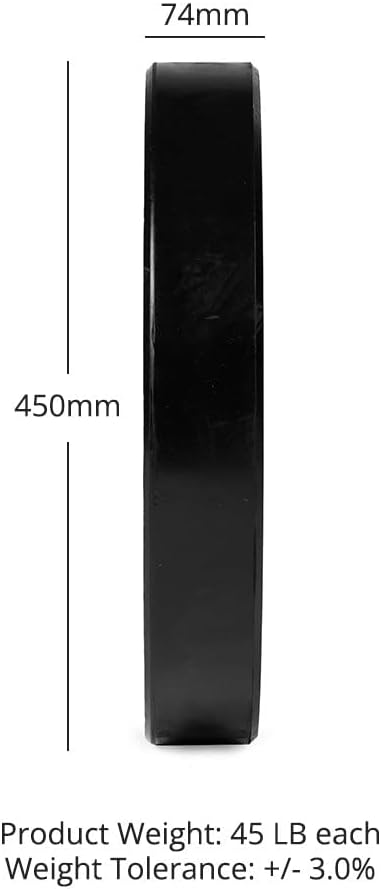 Titan Fitness Economy Series Black Olympic Bumper Plates, Durable Rubber Exterior with Steel Core, Weightlifting and Strength Training Weight Plate