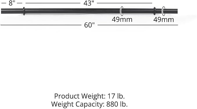 Titan Fitness Axle Barbell, Fat Grip Strength Training, Olympic Bar, Powder-Coated Steel
