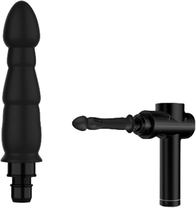NUHUi Premium Black Massage Gun Attachments, Set of 4 – Dual-Size Compatible (12-13mm & 18-19mm) with Soft-Touch Surface (Large for 18-19mm)