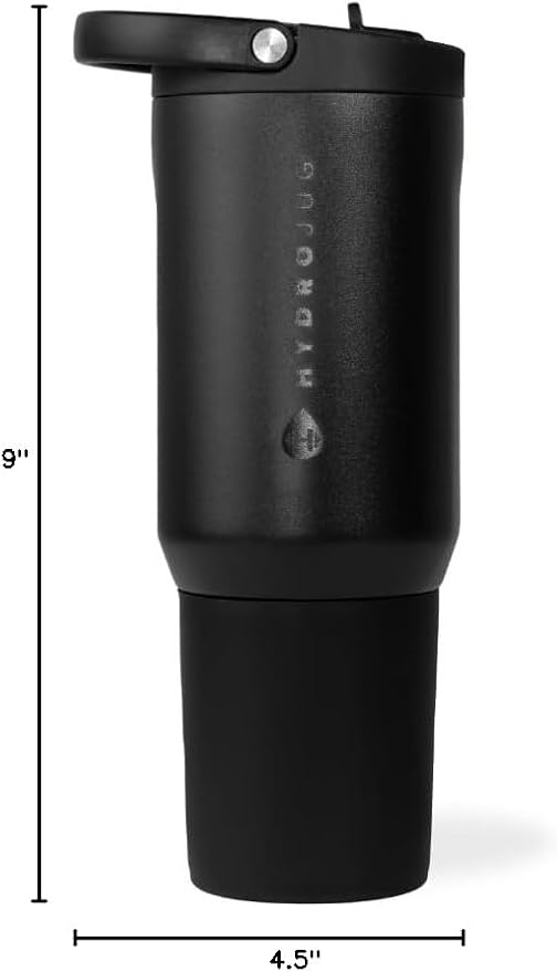 HydroJug Sport 20 oz Insulated Stainless Steel Water Bottle, Black