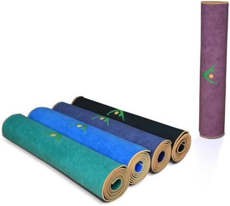 AURORAE Synergy 2in1 Hot Yoga Mat with integrated Non Slip Microfiber Towel. No Slipping No Bunching/Odor Patent Protected, Machine Washable