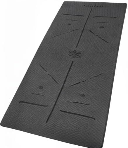 Ewedoos Eco Friendly Yoga Mat with Alignment Marks TPE Yoga Mat Non Slip Hot Yoga Mat Thick 1/4'' Anti-Tear Surfaces Exercise Mats for Home Workout Fitness Pilates