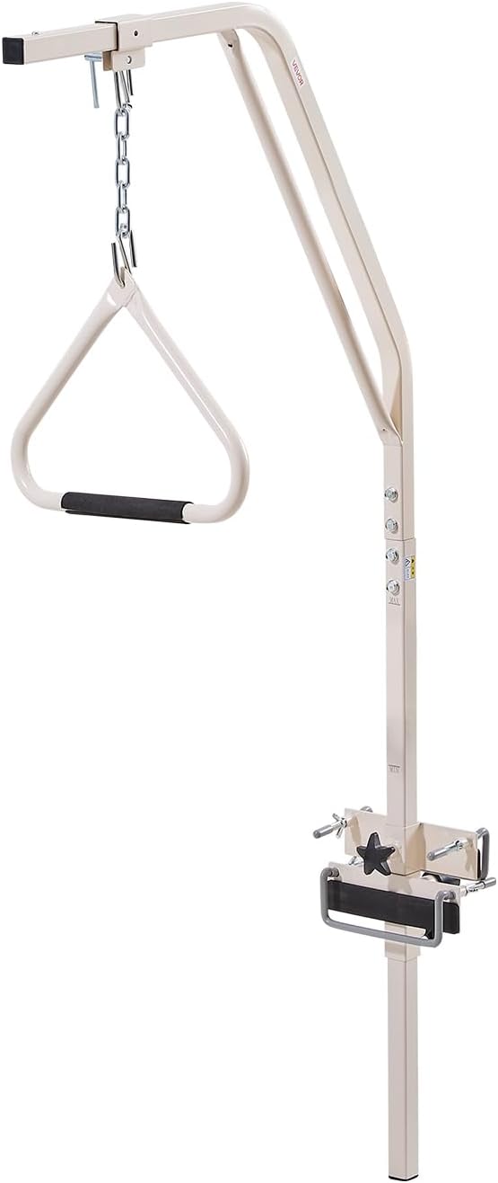 VEVOR Trapeze Bar for Bed Mobility, Medical Bed Trapeze with Clamps & Metal Chain, 250LBS Weight Capacity Beds Pull Up Assist for Elderly & Disabled, Ideal for Home Care, Hospitals, Nursing Homes