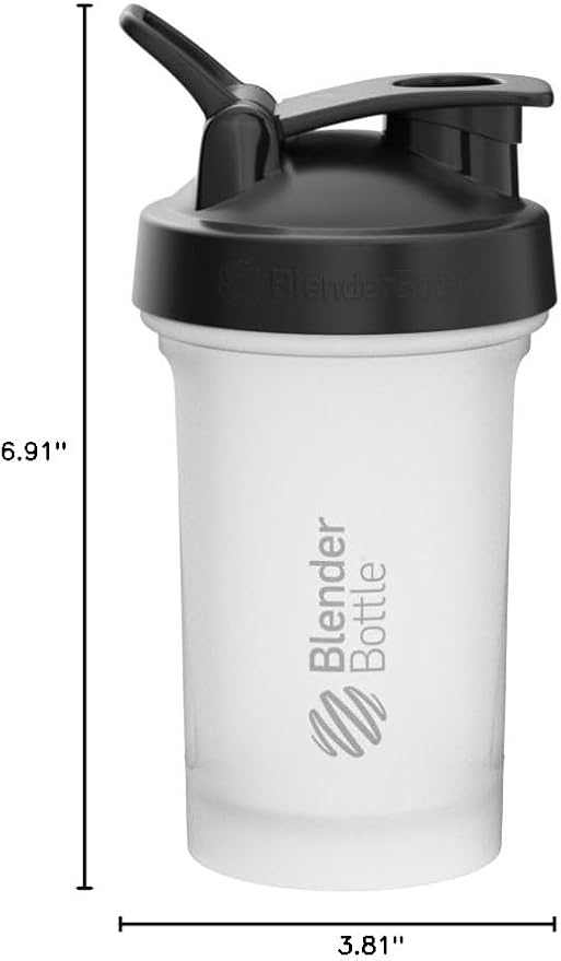 BlenderBottle Classic V2 Plastic Shaker Bottle 20 oz Clear/Black