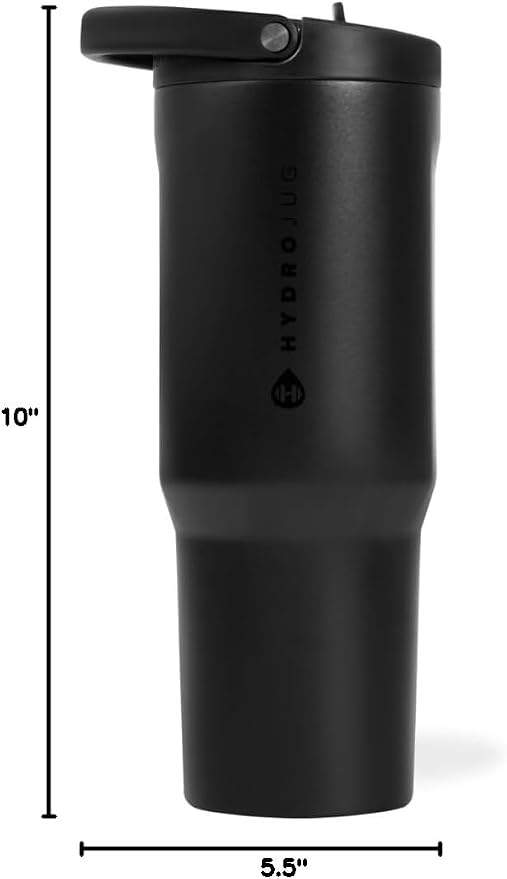 HydroJug Sport 40 oz Insulated Stainless Steel Water Bottle, Black