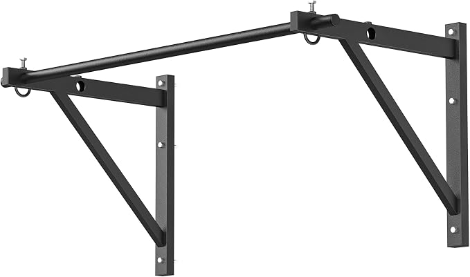 Wall Mounted Pull Up Bar, Chin Up Bar for Home Gym Strength Training | PAPABABE Sturdy Anti-Slip, Knurled Grip, Quick Install, Multi-Grip Versatile, Wall-Mounted Space-Saver 500 Weight Capacity