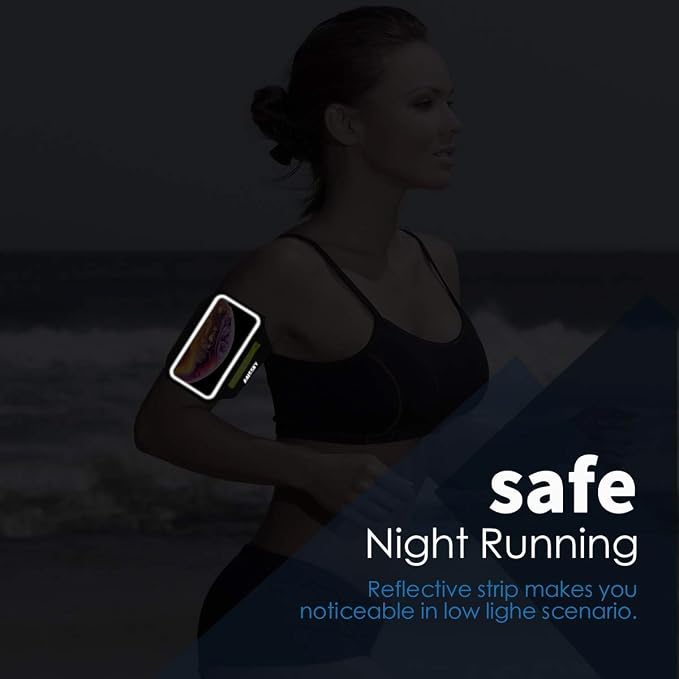 HAISSKY Running Armband with Earphone Pouch Fits Phones up to 6.9" | Cell Phone Armband for iPhone, Water Resistant & Breathable Sports Phone Holder & Zipper Pocket Car Key Holder for Jogging