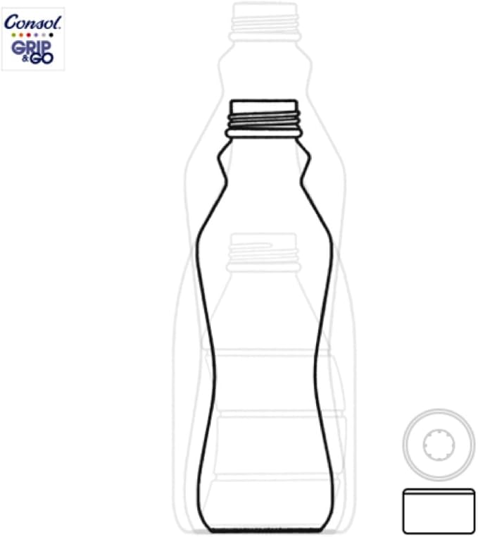 Consol Glass Gym Water Bottle - Grip & Go Active Sports Bottle With Non-Slip Silicone Sleeve, Ergo Design For Easy Hold & Flip Top Lid (Green, 17oz)