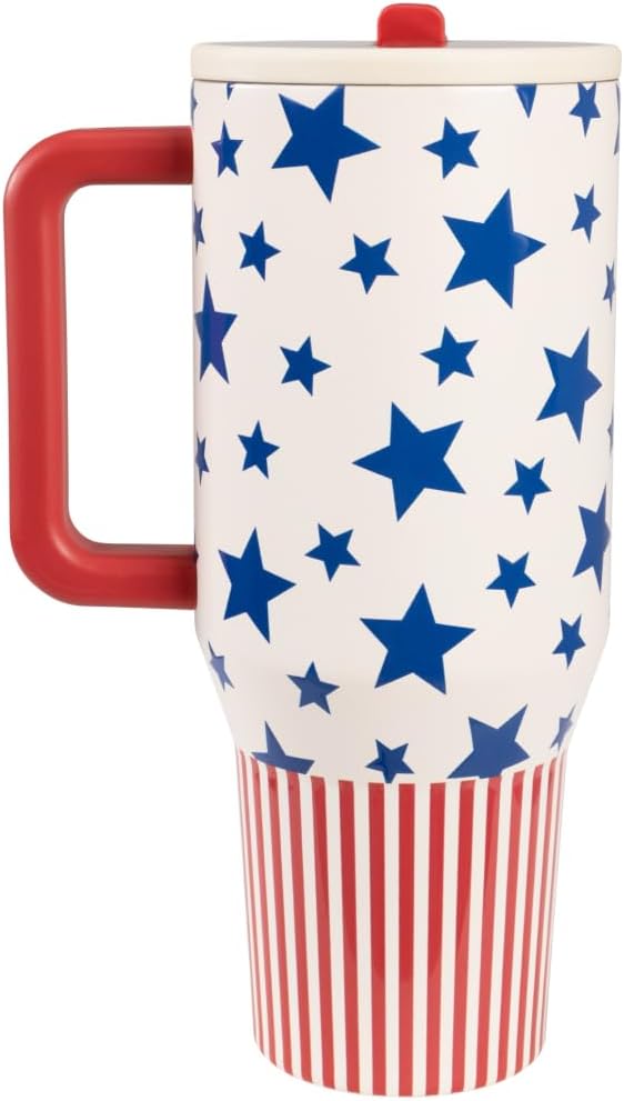 HydroJug Traveler 40oz, Insulated Tumbler with Handle & Straw, Americana