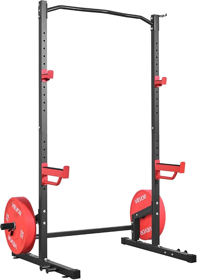 VEVOR Power Cage Squat Rack, Multifunctional Squat Rack for Home Gym, Workout Strength Training Equipment for Bench Press Squats Pull-Up
