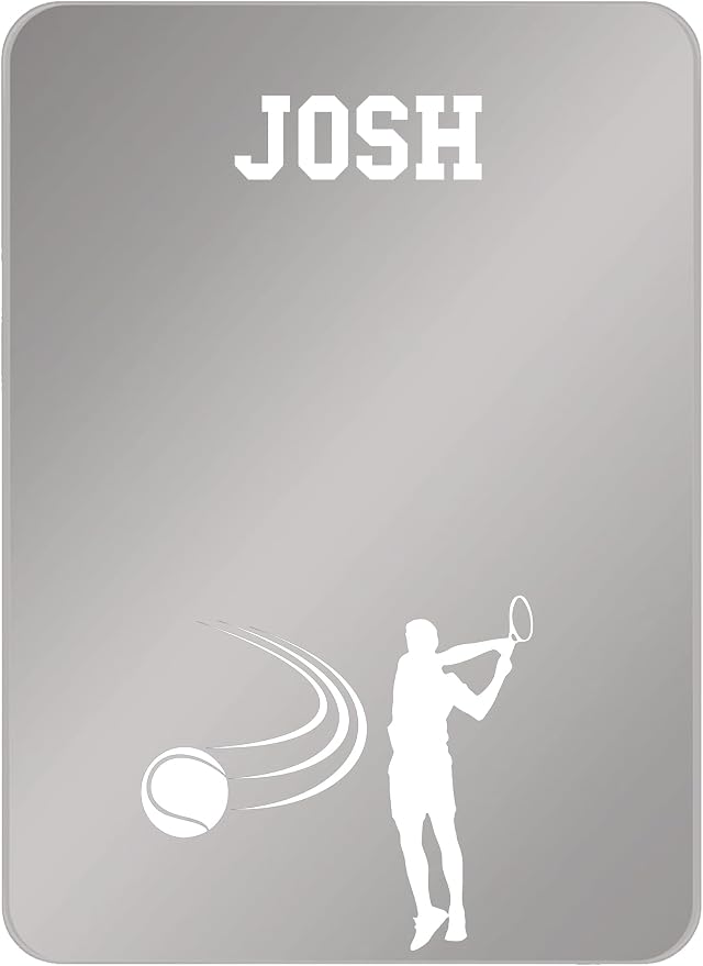 Personalized Sports Player Fan Team Club Locker Mirror Magnet – Back to School Decor, Colorful Magnetic Organizer Accessory for Gym, Home, Office & Refrigerator (Tennis Male)