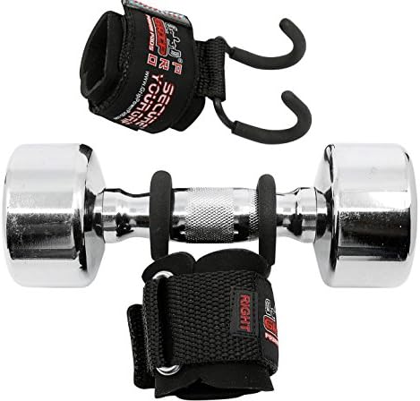 Weight Lifting Rod Hooks Heavy Duty Wrist Wraps Power Weight Lifting Training Gym Grips Straps Set of 2