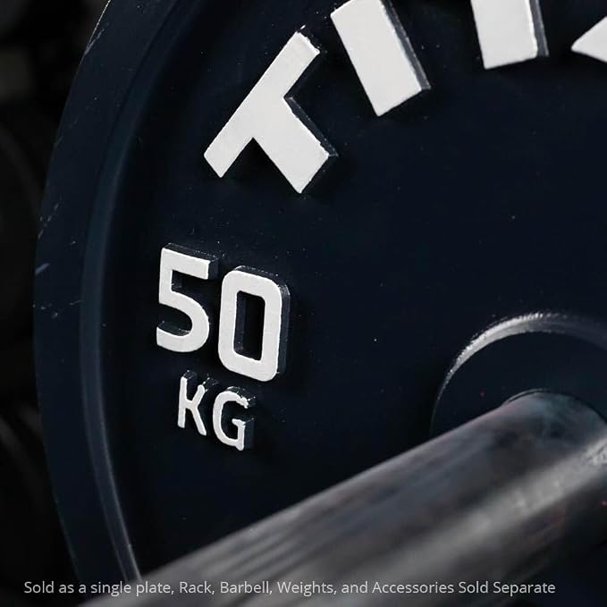 Titan Fitness Olympic Calibrated Steel Powerlifting Plates, Machine Precision Steel Discs