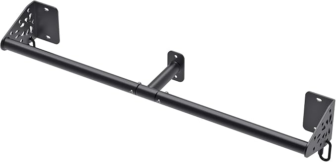 Kipika Wall Mounted Pull Up Bar - Heavy Duty 500 LB Capacity Doorway Chin Up Bar for Home Gym, Sturdy Steel Construction with Resistance Band Hooks | Hanging Exercise Bar for Full Body Workout