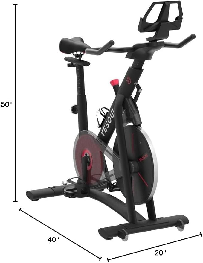 Yesoul Exercise Bike, Stationary Bike for Home with Magnetic Resistance | Smart Bluetooth Tracking, Quiet Magnetic Resistance, Tablet Mount and 350 lb Capacity for Home Gym Cycling Workouts