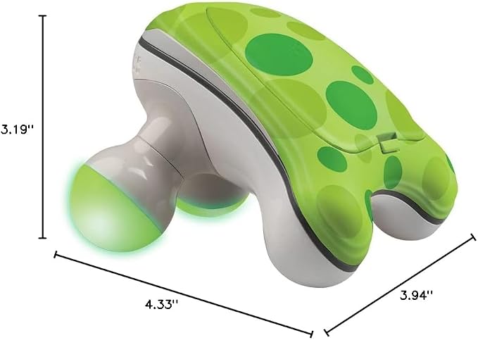Homedics Ribbit Mini Handheld Massager,Vibrating Electric Massager with Comfort Grip and LED Light,Batteries Included,Comes in Variable Colors,Green,Blue or Pink (Color May Vary),(Pack of 9)