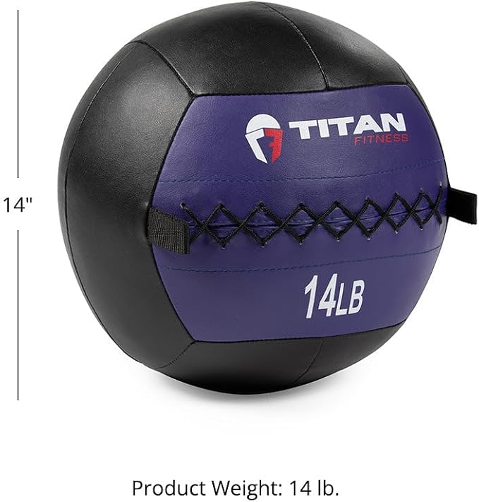 Titan Fitness Soft Leather Medicine Wall Ball Durable, Endurance, Cardio, Core Strength