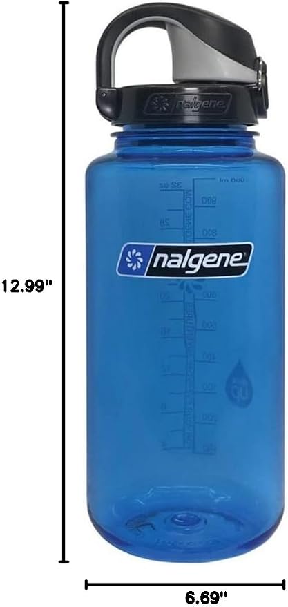 Nalgene 32 oz Wide Mouth Water Bottle with OTF Cap, BPA-Free, Durable & Leak Proof, Lightweight Bottle for Hiking, Gym, Work & Travel, Slate