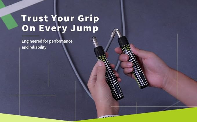 Hererope Weighted Jump Ropes for Men & Women, 1/2 LB Jump Rope Weighted With Ball-bearing, No-Slip Grip, Durable Steel Cable, Heavy Jump Rope Designed for Fitness, High-Intensity Strength Workouts, crossfit