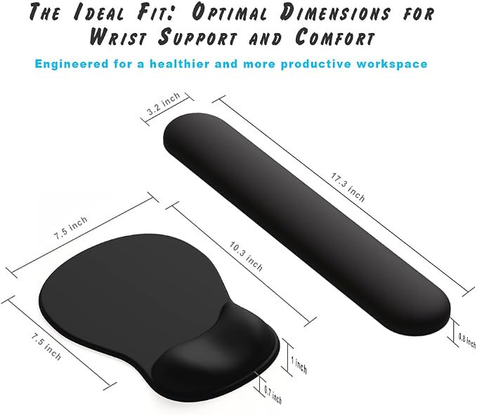 ErgoComfort Gel Wrist Rest Mouse Pad-Ergonomic Office Mousepad with Wrist Support-Non-Slip, Design Desk Accessories Mat for Home&Game Decor (09PinkSerenity Set)