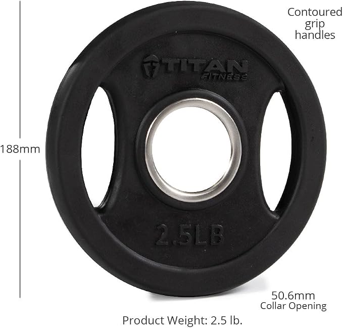 Titan Fitness Grip Plates, Cast Iron and Rubber Coating