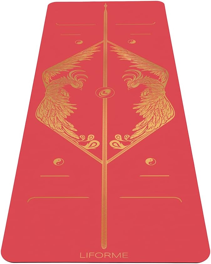 Liforme Zodiac Yoga Mat - Patented Alignment Design, Advanced Non-Slip Grip | Eco-friendly, Non-Toxic, Sweat-Resistant, long, wide, 4.2mm thick mat for comfort, recommended for Hot Yoga, Free Yoga Bag