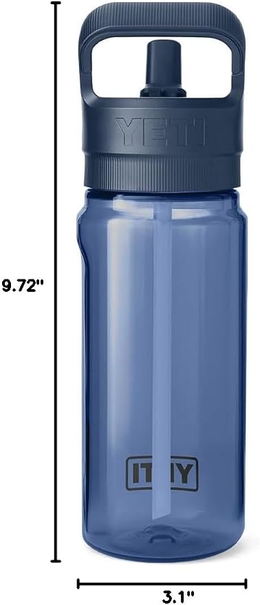 YETI Yonder 600 ml/20 oz Water Bottle with Yonder Straw Cap, Navy