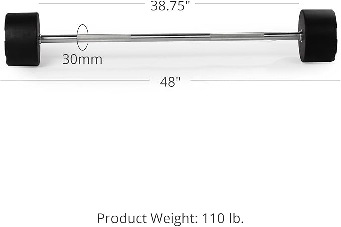 Titan Fitness Rubber Curl Fixed Barbells, Pre-Loaded Weight Bar for Strength Training & Weightlifting