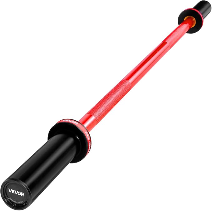 VEVOR 7FT/6FT/4FT Olympic Barbell Bar, Fits 2-Inch Weight Plates, Barbell Bar with Knurled Grip for Strength Training, Weightlifting, Squat, Deadlift, Bench Press, Curl, Overhead Press, 500lbs/700lbs/1000lbs Capacity