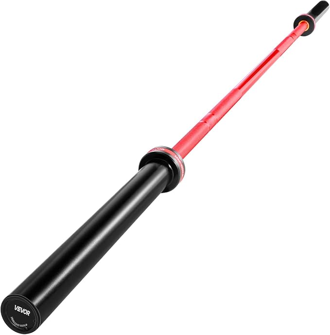VEVOR 7FT/6FT/4FT Olympic Barbell Bar, Fits 2-Inch Weight Plates, Barbell Bar with Knurled Grip for Strength Training, Weightlifting, Squat, Deadlift, Bench Press, Curl, Overhead Press, 500lbs/700lbs/1000lbs Capacity