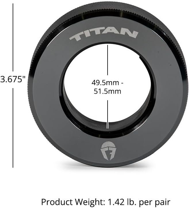 Titan Fitness TwistLock Pro Aluminum Barbell Grey Collar Set, 59.5mm-51.5mm Sleeve Diameter, Quick Release Olympic Barbell Clamps, Pair of Magnetic Aluminum Weight Clips with Easy-Grip Knurling