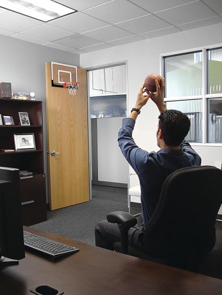SKLZ Pro Mini Indoor Basketball Hoop with Ball, Over the Door, Shatter-Proof Backboard, Spring-Action Break-Away Steel Rim, Great for Home, Dorm Room, and Office