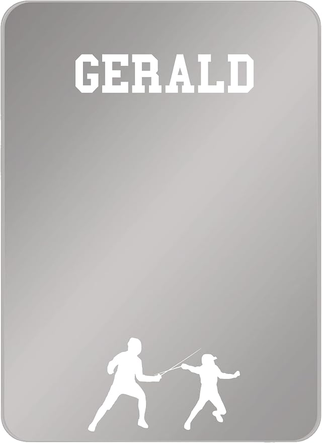 Personalized Sports Player Fan Team Club Locker Mirror Magnet – Back to School Decor, Colorful Magnetic Organizer Accessory for Gym, Home, Office & Refrigerator (Fencing)