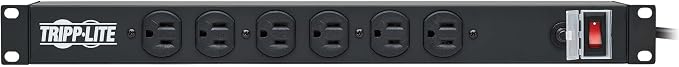 Tripp Lite 12-Outlet Rackmount PDU Power Strip, Network-Grade Front & Rear Facing Outlets, 15A, 120V, 15ft Cord with 5-15P Plug, Horizontal 1U Rack Mount, Lifetime Manufacturer's Warranty (RS-1215)