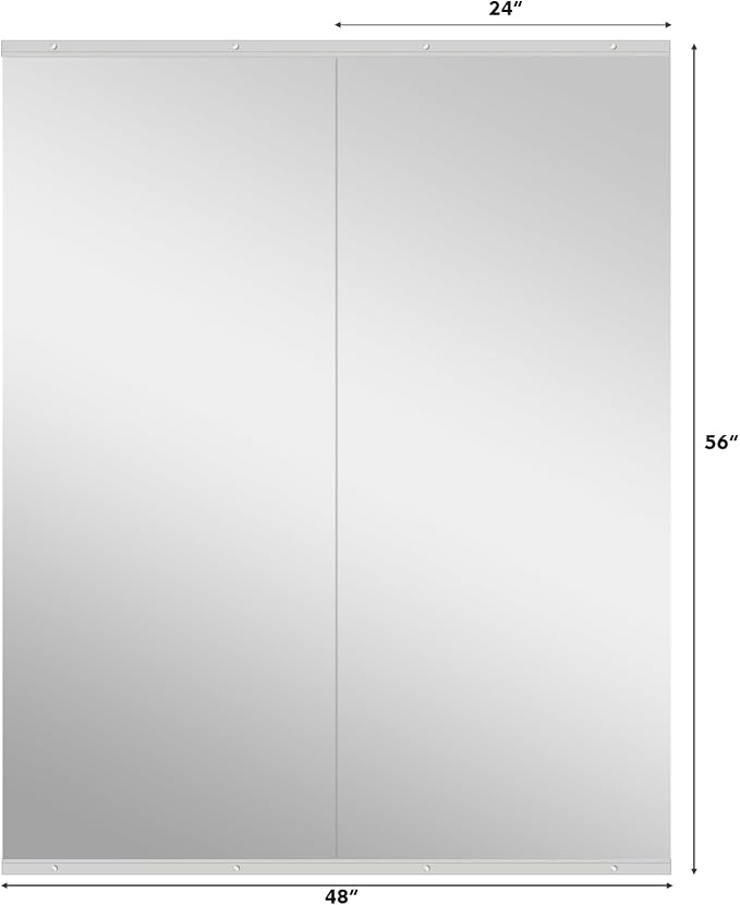 Snowdool Gym Mirror, 56''x24'' 2PCS Mirrors for Home Gym Wall Large, Full Body Mirror for Yoga, Garage, Dance Studio, Anti-Rust, Tempered Glass,Frameless Rectangle Wall-Mounted Workout Mirrors