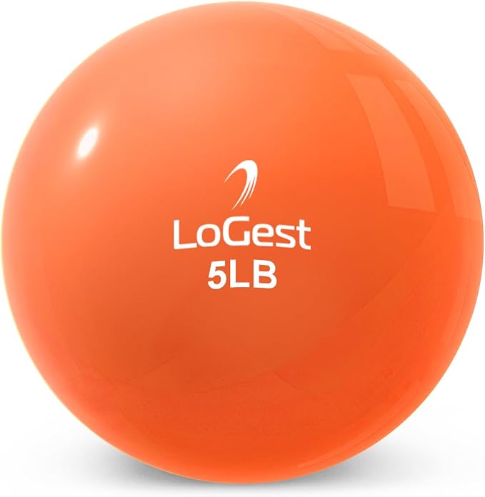 Logest Weighted Toning Exercise Balls Pair - Round Shape Medicine Ball - 1LB 2LB 3LB 4LB 5LB 6LB Available - Toning Muscle for Men & Women