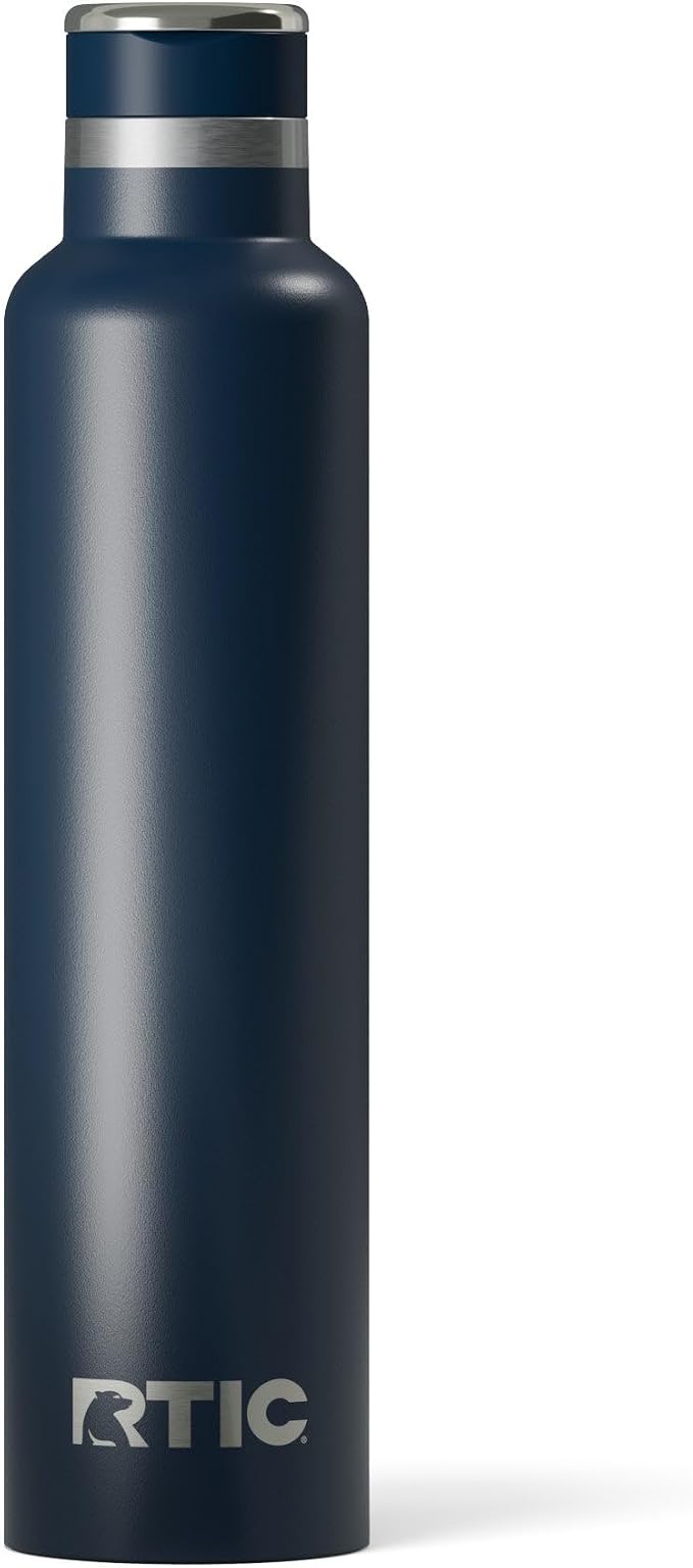 RTIC 26oz Journey Water Bottle, Ceramic Lined, Navy | Stainless Steel Metal, Insulated for Hot and Cold Drinks, Sports, Travel and Camping