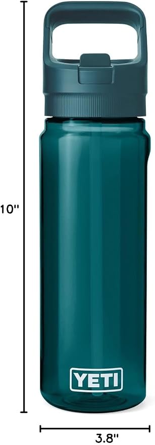 YETI Yonder 750 ml/25 oz Water Bottle with Yonder Straw Cap, Agave Teal