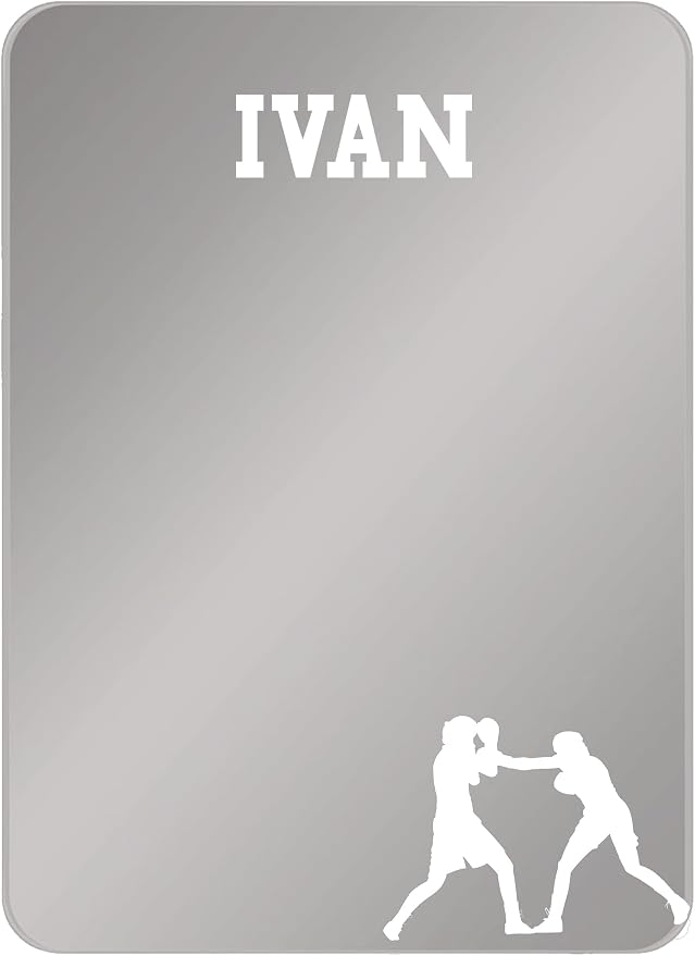 Personalized Sports Player Fan Team Club Locker Mirror Magnet – Back to School Decor, Colorful Magnetic Organizer Accessory for Gym, Home, Office & Refrigerator (Boxing)