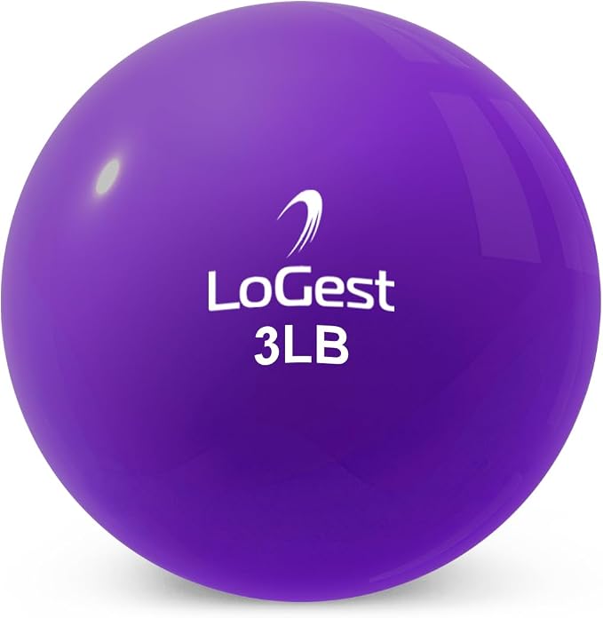 Logest Weighted Toning Exercise Balls Pair - Round Shape Medicine Ball - 1LB 2LB 3LB 4LB 5LB 6LB Available - Toning Muscle for Men & Women
